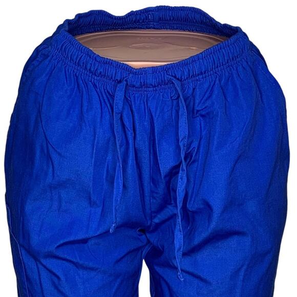 Pandamed Scrub NWOT Pants Royal Blue Multiple Pockets Elastic Waistband Size S - Picture 2 of 8